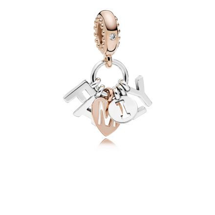 Κρεμαστό 14K rose gold-plated με κυβ. ζιρκόνια, οικογένεια