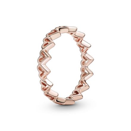 Δαχτυλίδι 14K rose gold-plated, καρδιές