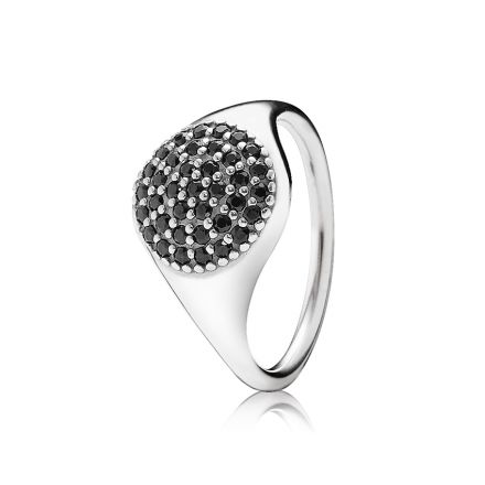Δαχτυλίδι ασ. 925 με black crystal, pave
