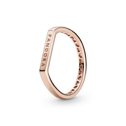 Δαχτυλίδι 14K rose gold-plated, λογότυπο Pandora
