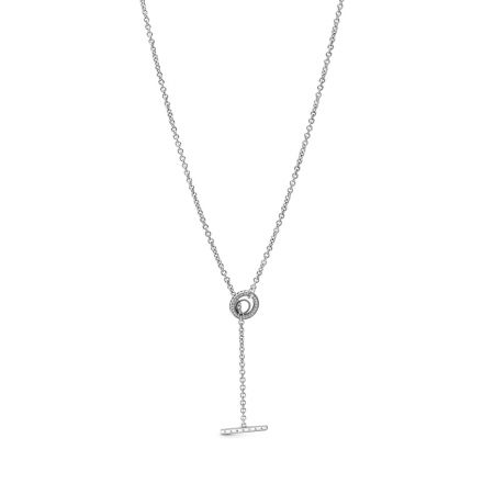 Αλυσίδα λαιμού ασ. 925 με κούμπωμα T-bar, λογότυπο Pandora