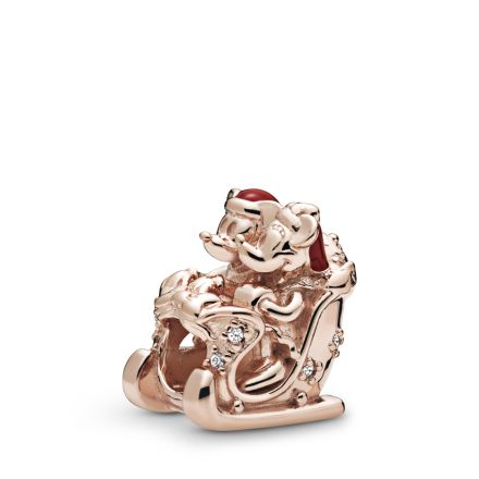 Σύμβολο 14K rose gold-plated Disney Mickey and Minnie με κυβ. ζιρκόνια & σμάλτο, έλκυθρο