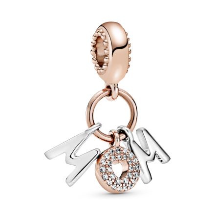 Κρεμαστό 14K rose gold-plated με κυβική ζιρκόνια, μάμα