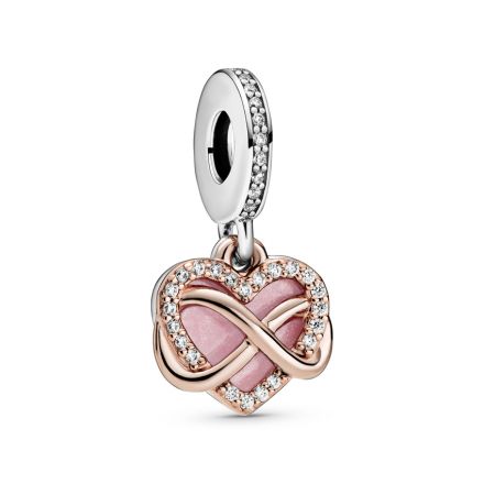 Κρεμαστό ασ. 925 & 14K rose gold-plated με κυβική ζιρκόνια & σμάλτο, καρδιά