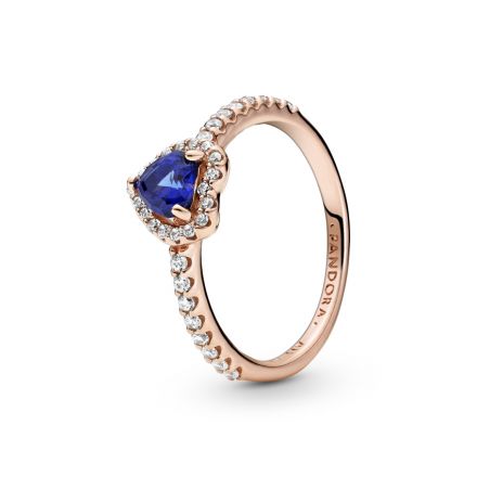 Δαχτυλίδι 14K rose gold-plated με κυβική ζιρκόνια και κρύσταλλο, καρδιά