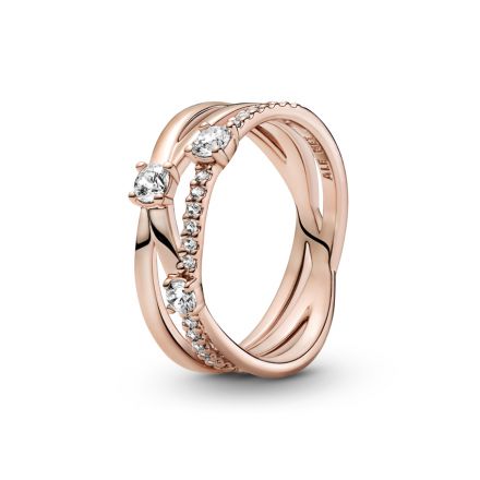 Δαχτυλίδι 14K rose gold-plated με κυβική ζιρκόνια