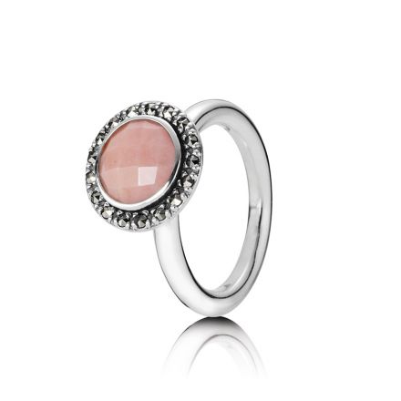 Δαχτ. ασ. 925 με ροζ opal και marcasit