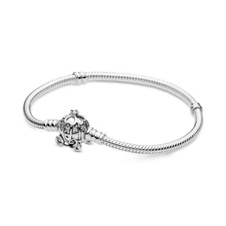 Βραχιόλι ασ. 925 με κυβική ζιρκόνια, Disney Cinderella, κούμπωμα άμαξα κολοκύθα