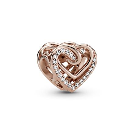 Σύμβολο 14K rose gold-plated με κυβική ζιρκόνια, καρδιά