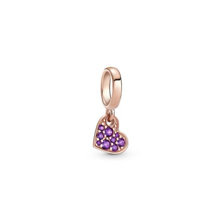 Κρεμαστό 14K rose gold-plated με μωβ κρύσταλλο, καρδιά