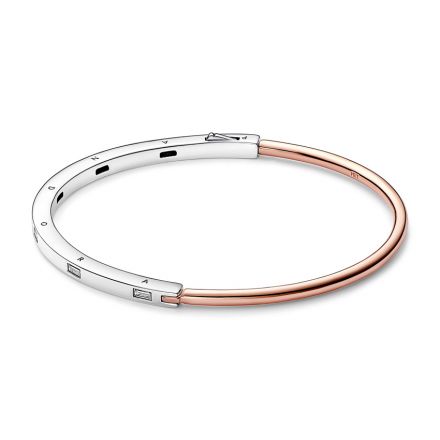 Βραχιόλι ασ. 925 με επίστρωση ροζ χρυσού 14Κ, Pandora Logo