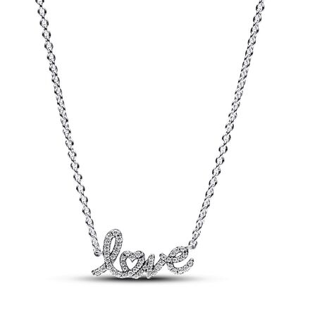 Κολιέ ασ. 925 & κυβική ζιρκόνια, "Love"
