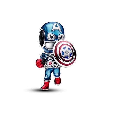 Σύμβολο ασ. 925 με κυβ. ζιρκόνια & σμάλτο, Marvel Captain America